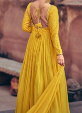 Fantastic Design Embroidered Yellow Gown
